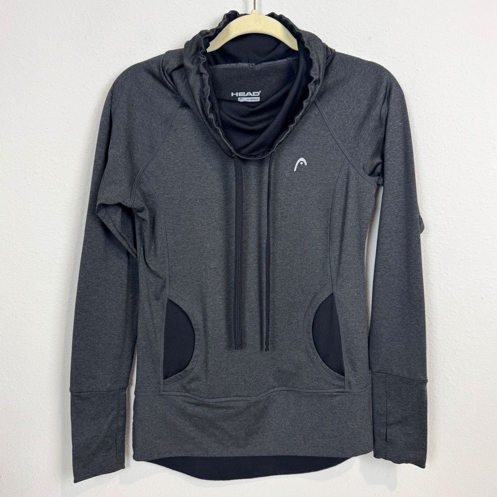 HEAD Gray Tennis Athletic Cowl Neck Top XS